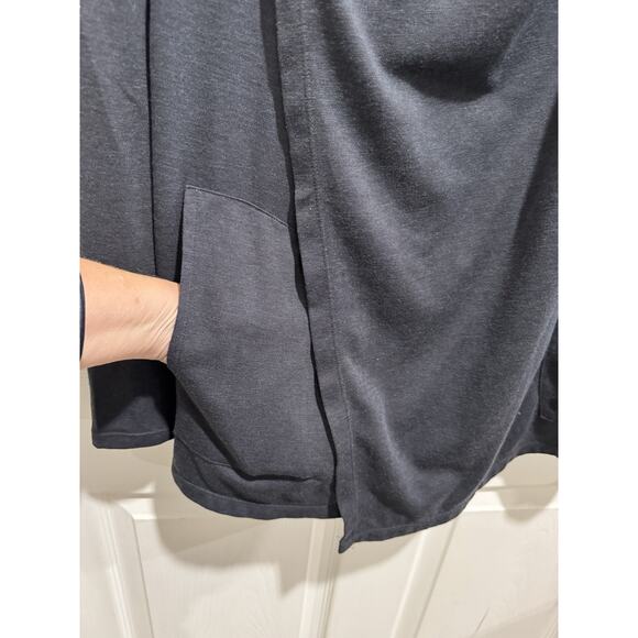 Dover Saddlery Riding Sport Equestrian Gray Wool Blend Wrap Cardigan Coatigan L - Picture 6 of 8